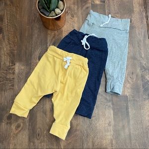 SET OF 3 - ORGANIC BABY HARLEM PANTS size: 0-3mo